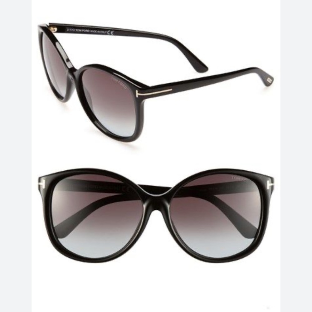 🔥🔥Tom Ford FT0957 D 01B Plastic Shiny Black Grad Smoke 58 mm Sunglasses🔥🔥